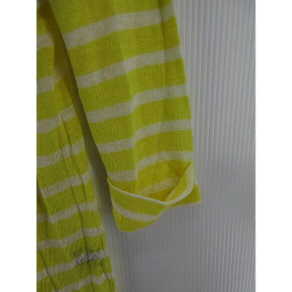 Lauren Ralph Lauren Sweater XL Yellow Linen Pullover Striped NEW - Picture 3 of 10